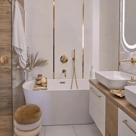 حمام سفید و طلایی کلاسیک